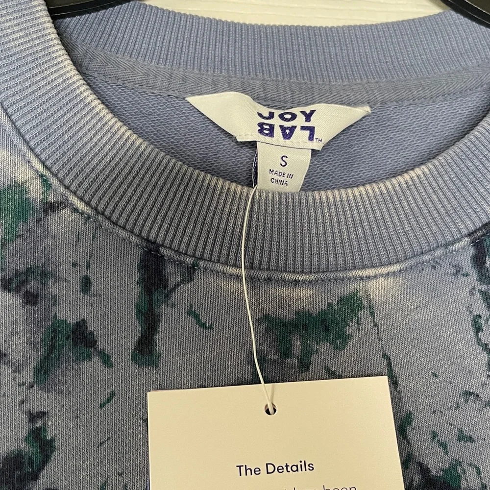 NWT JoyLab Marbled Print Crewneck Sweatshirt & Sweatpants Set - Picture 3 of 9